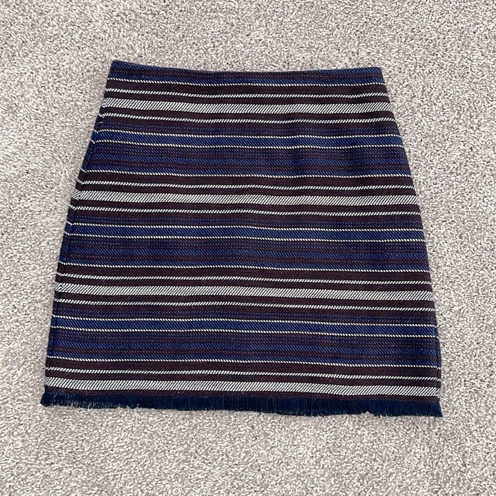 LOFT Outlet Fringe Bottom Striped Skirt - Size 4